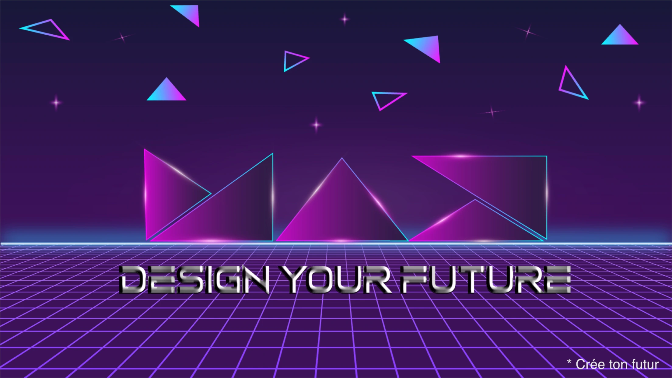 Un logo façon Synthwave.